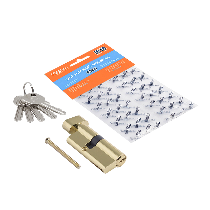 Комплектация и упаковка Цилиндр STD Al ЛВ цвет Золото Нора-М