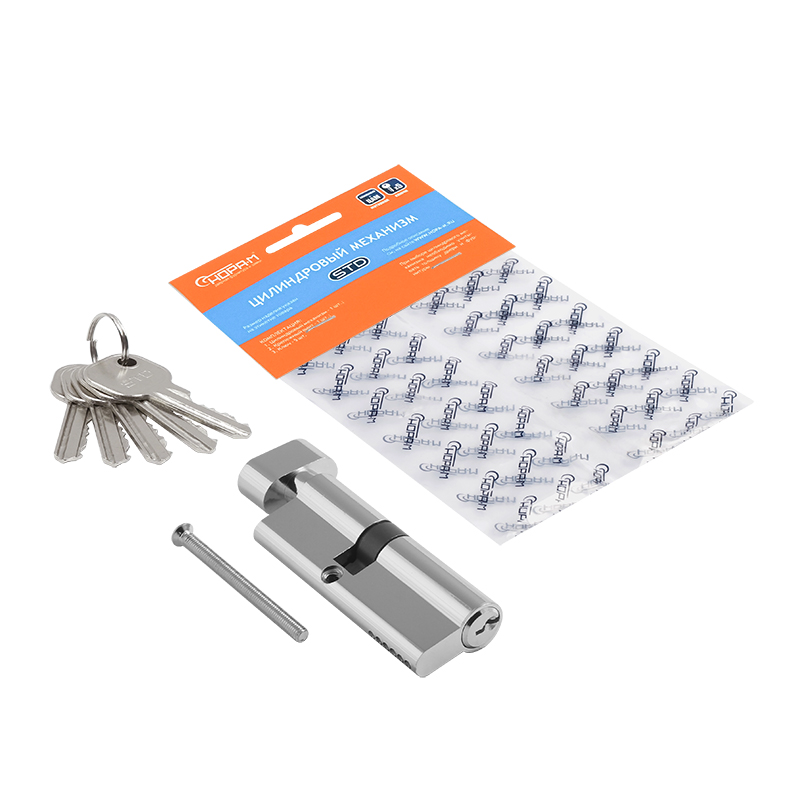 Комплектация и упаковка Цилиндр STD Al ЛВ цвет Хром Нора-М