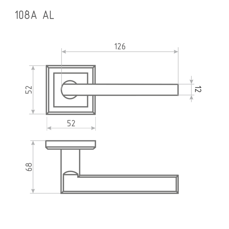 Схема Ручка дверная 108K AL цвет Белый Нора-М