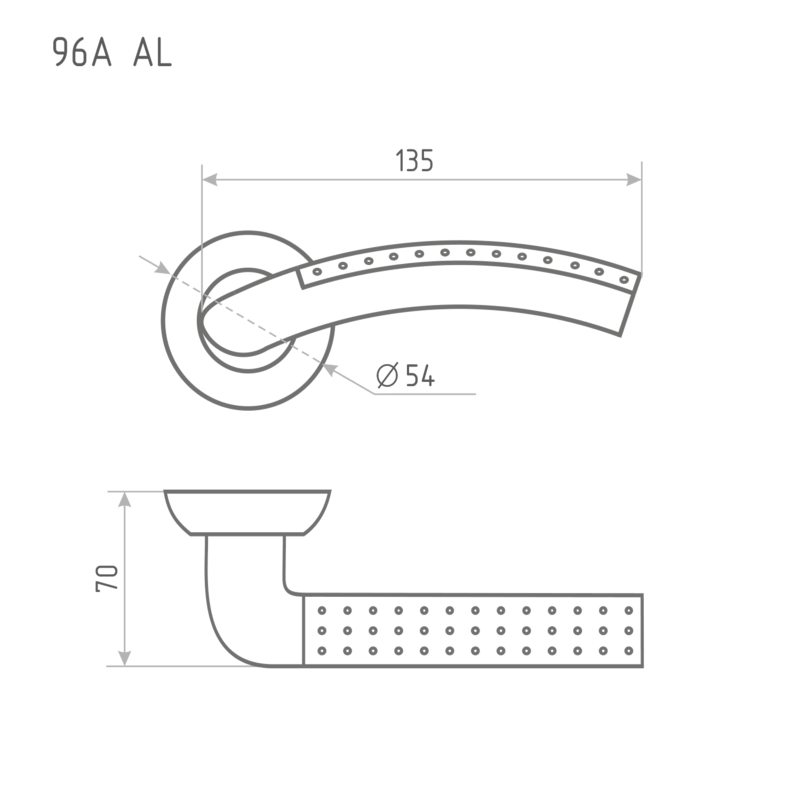 Схема Ручка дверная 96А AL цвет Графит Нора-М
