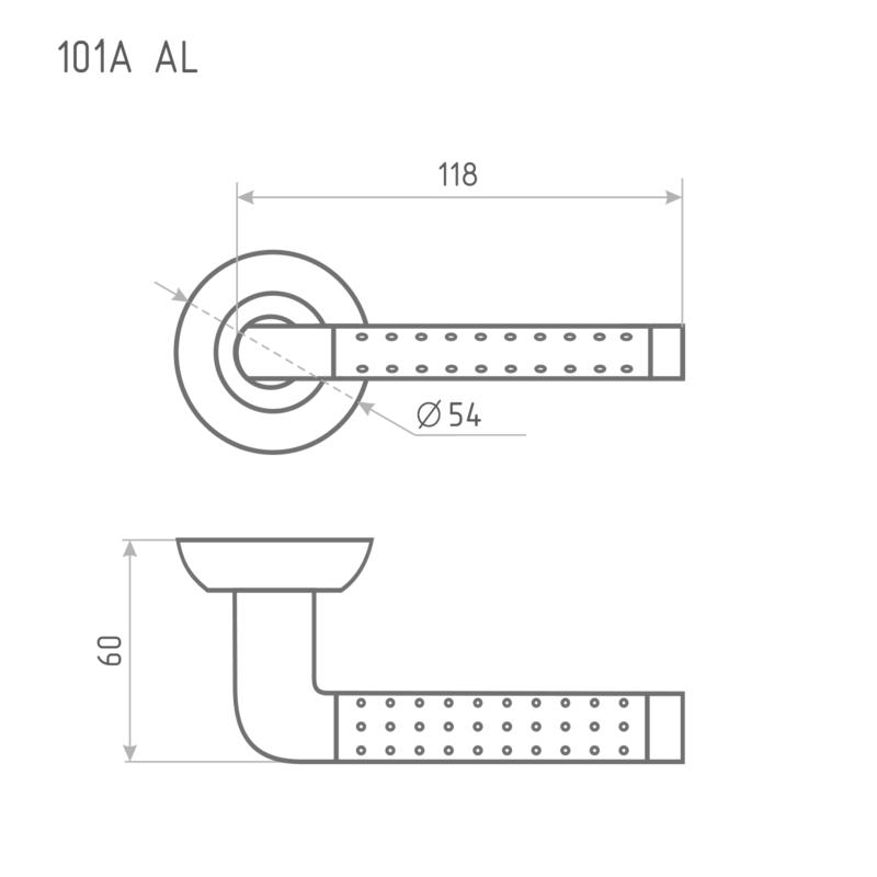 Схема Ручка дверная 101А  цвет Золото Нора-М