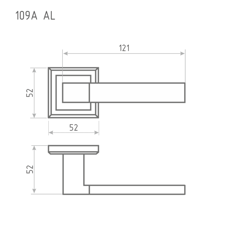 Схема Ручка дверная 109К AL цвет Белый Нора-М