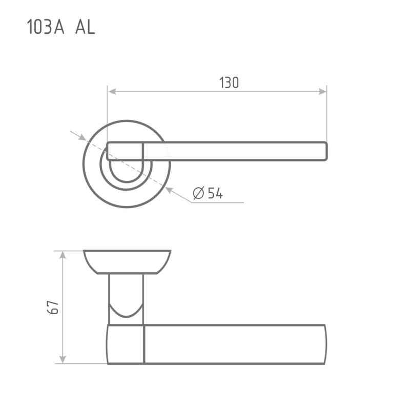 Схема Ручка дверная 103А AL цвет Белый Нора-М