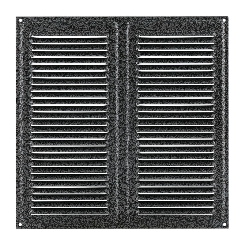 Решетка с сеткой 250*250 мм цвет Кожа серебро Нора-М