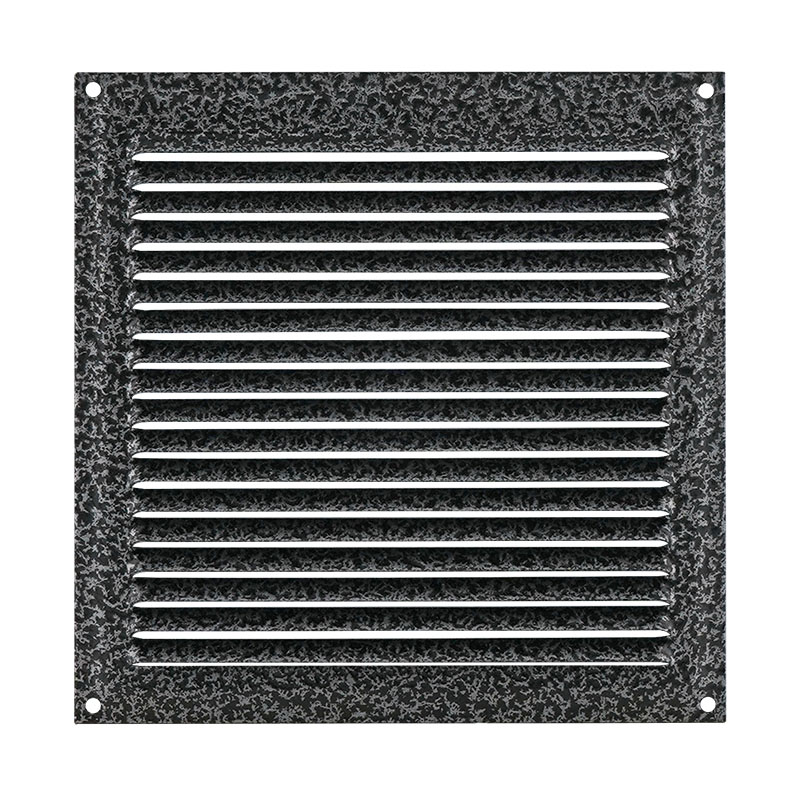 Решетка с сеткой 175*175 мм цвет Кожа серебро Нора-М