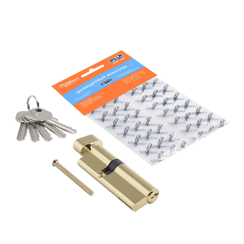 Комплектация и упаковка Цилиндр STD Al ЛВ цвет Золото Нора-М