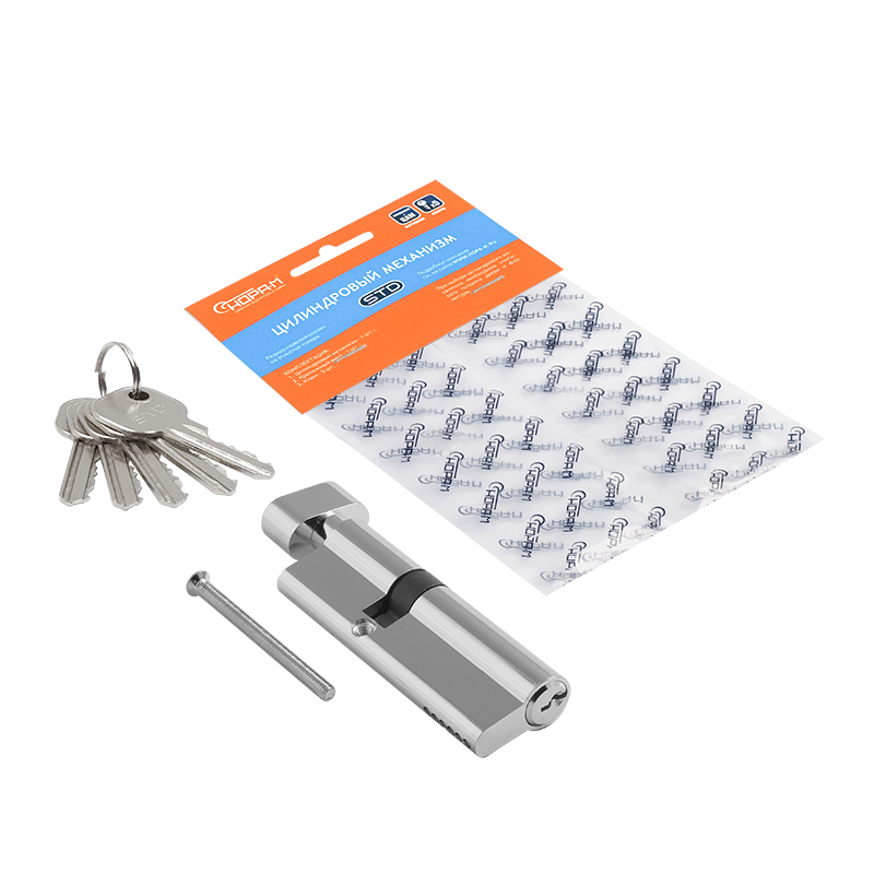 Комплектация и упаковка Цилиндр STD Al ЛВ цвет Хром Нора-М