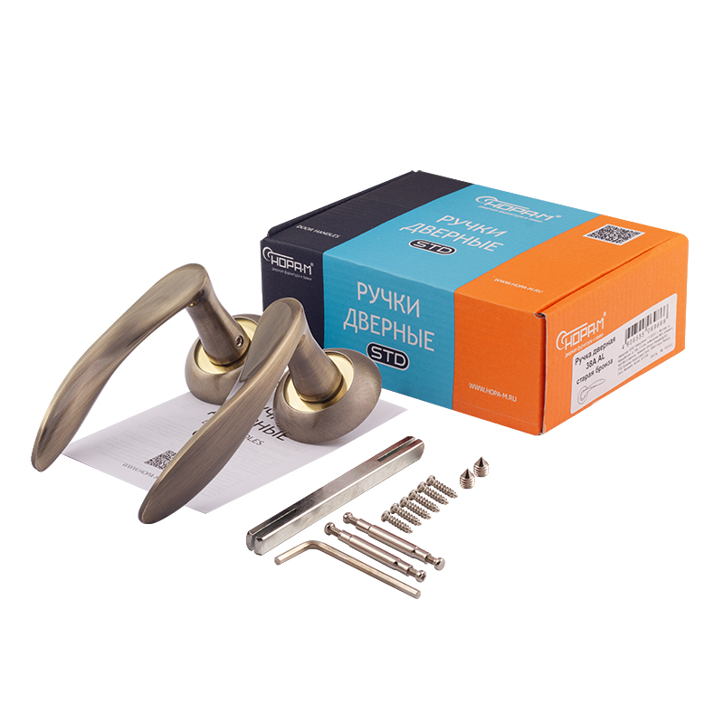 Комплектация и упаковка Ручка дверная 38А цвет Старая бронза Нора-М