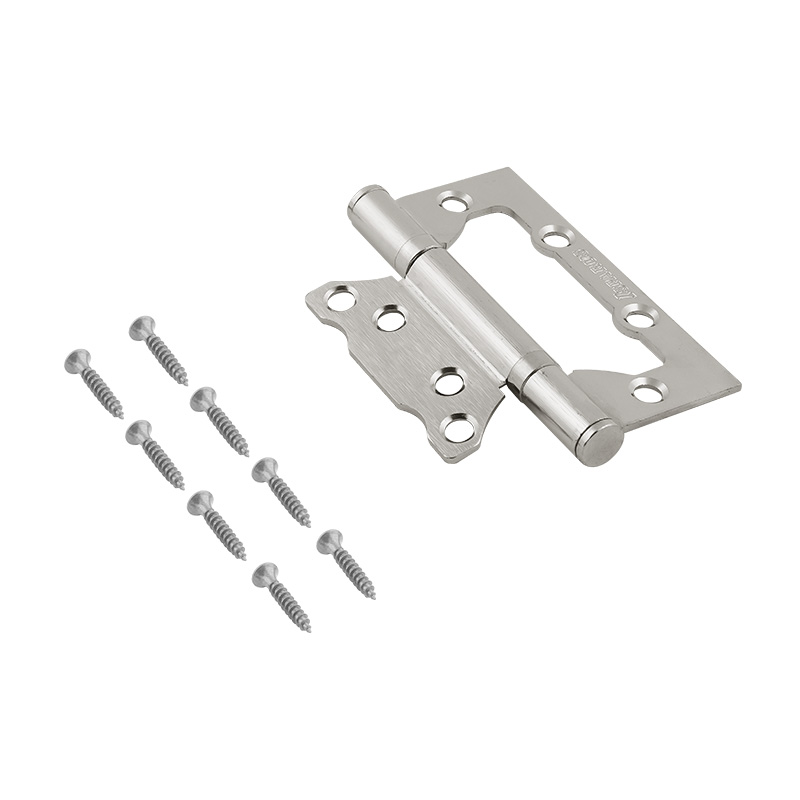 Комплектация и упаковка Петля без врезки 800-4'' (100*74*2,5мм) без колп. ISPARUS цвет Матовый никель Нора-М