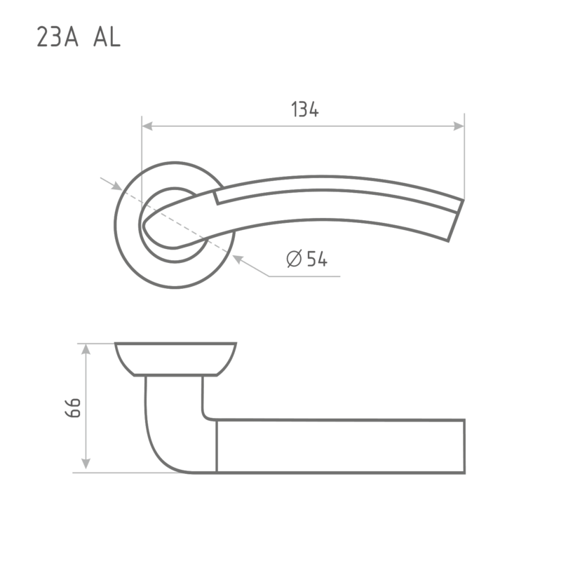 Схема Ручка дверная 23А AL цвет Белый Нора-М