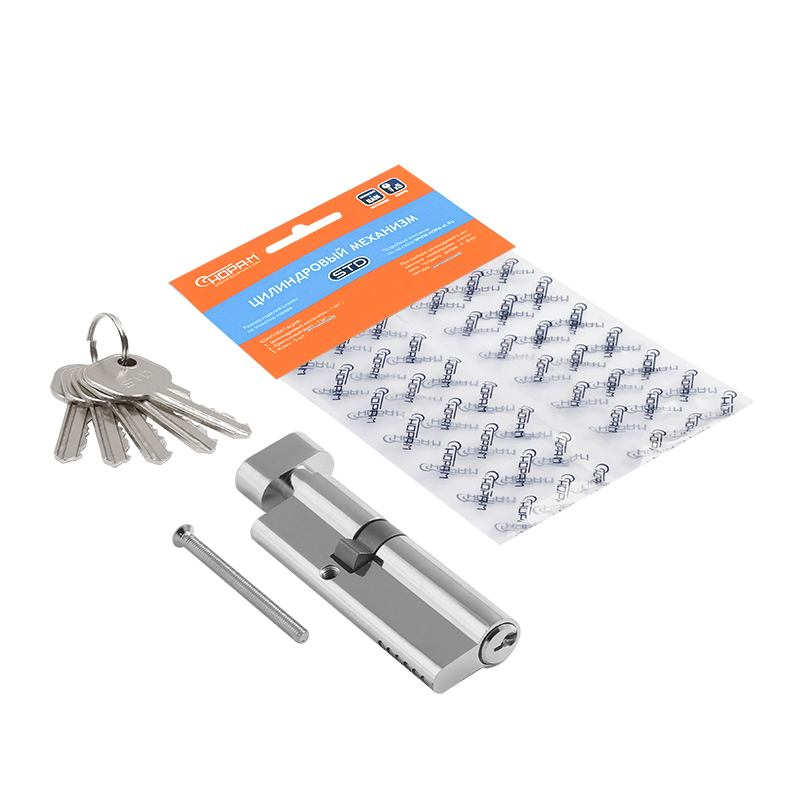 Комплектация и упаковка Цилиндр STD Al ЛВ цвет Хром Нора-М