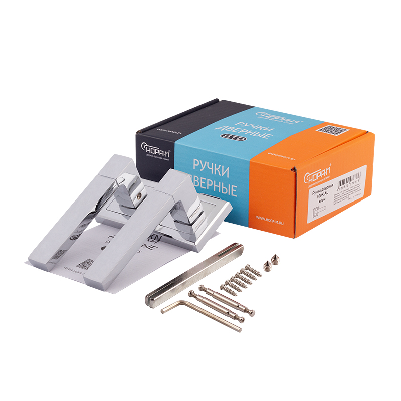 Комплектация и упаковка Ручка дверная 109К AL цвет Хром Нора-М