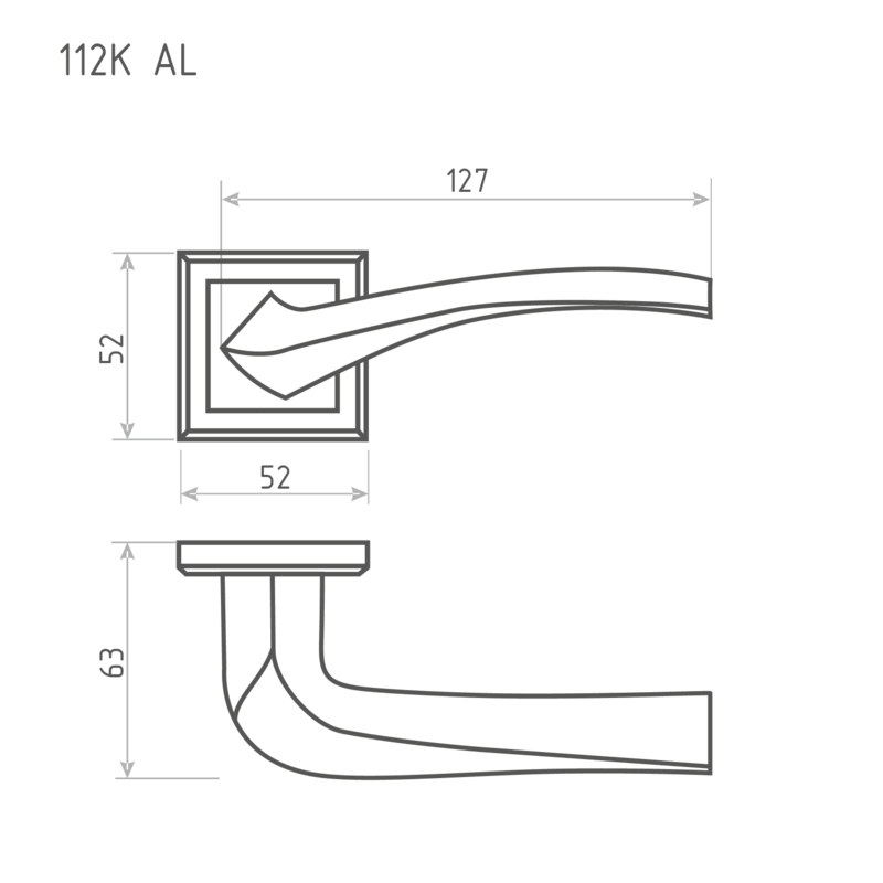 Схема Ручка дверная 112К AL цвет Белый Нора-М