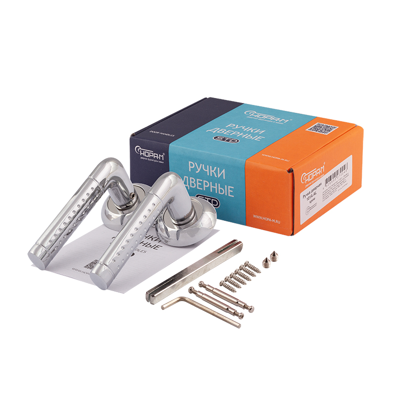 Комплектация и упаковка Ручка дверная 101А  цвет Хром Нора-М