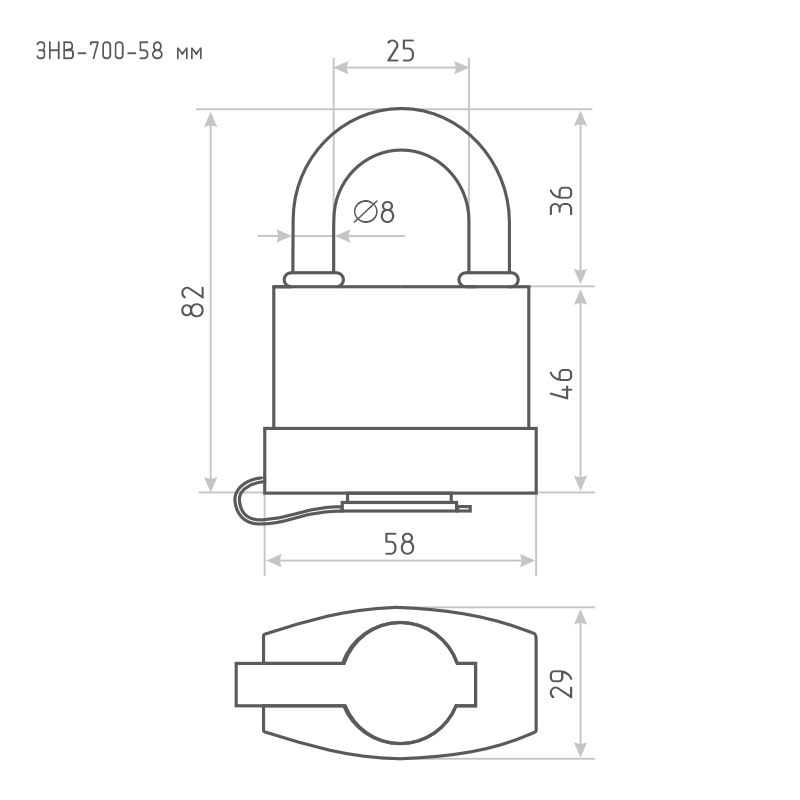 Схема Замок навесной всепогодный ЗНВ-700 цвет Красный Нора-М