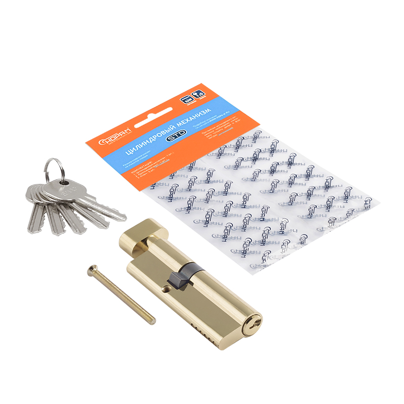 Комплектация и упаковка Цилиндр STD Al ЛВ цвет Золото Нора-М