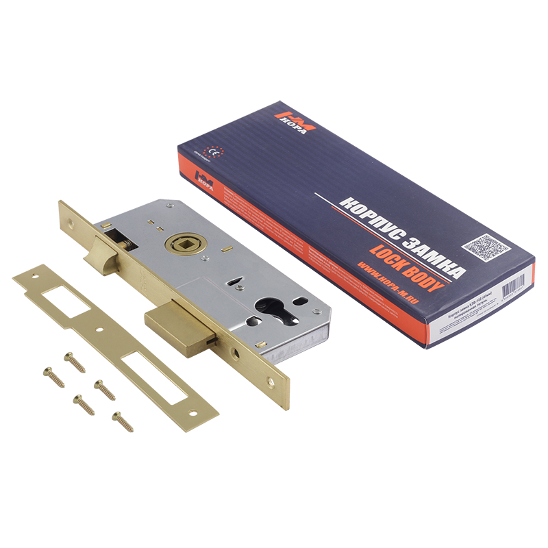 Комплектация и упаковка Корпус замка врезного КЗВ-102 (40мм) цвет Золото Нора-М