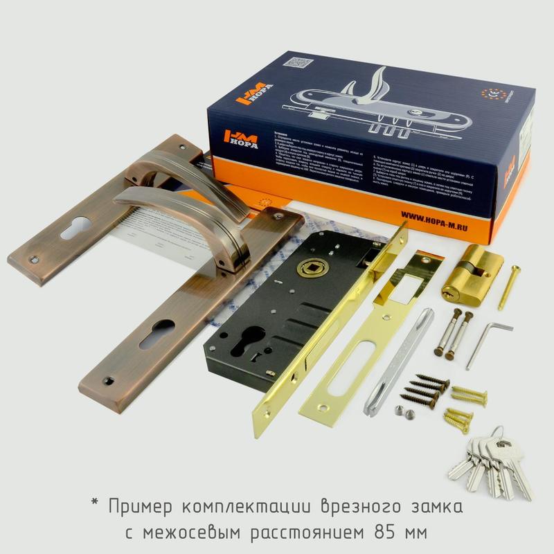 Комплектация и упаковка Замок врезной 106-85 К цвет Матовый никель Нора-М