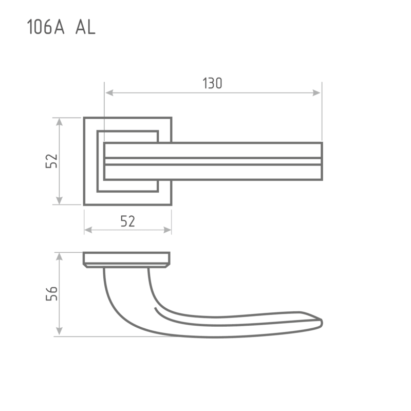 Схема Ручка дверная 106К AL цвет Белый Нора-М