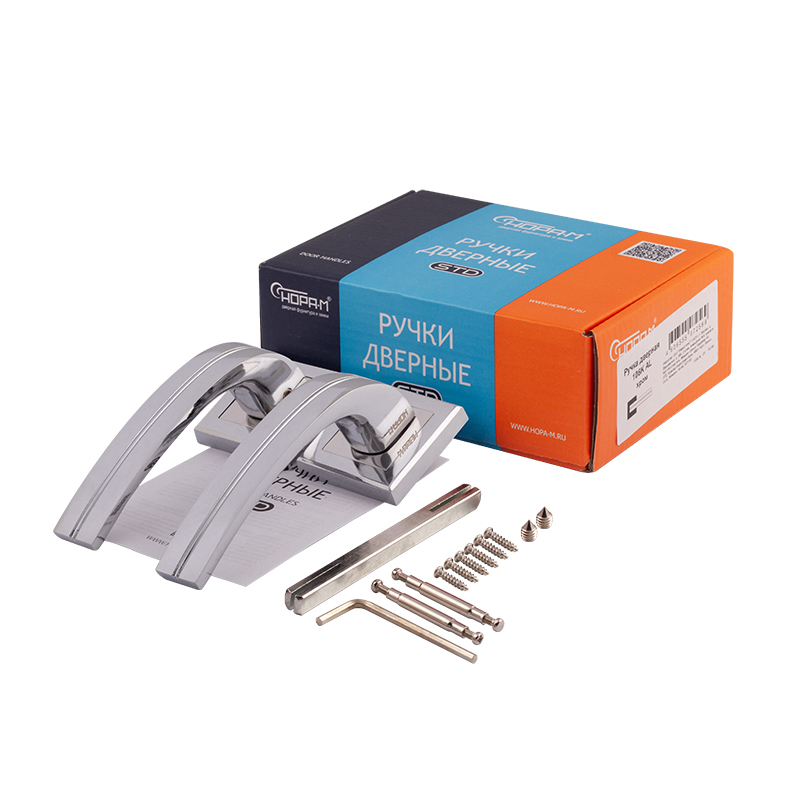 Комплектация и упаковка Ручка дверная 106К AL цвет Хром Нора-М
