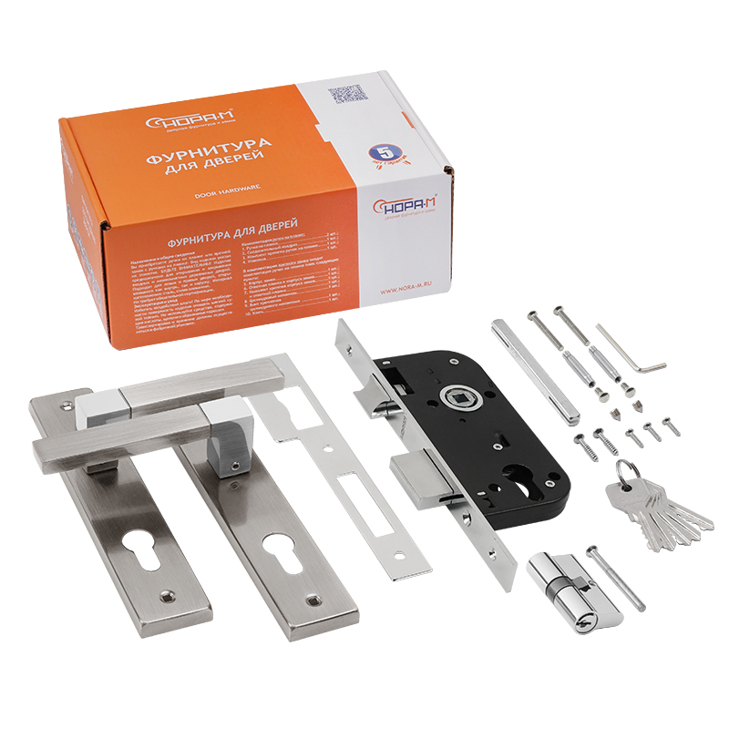Комплектация и упаковка Замок врезной 109-70 Л цвет Матовый никель Нора-М