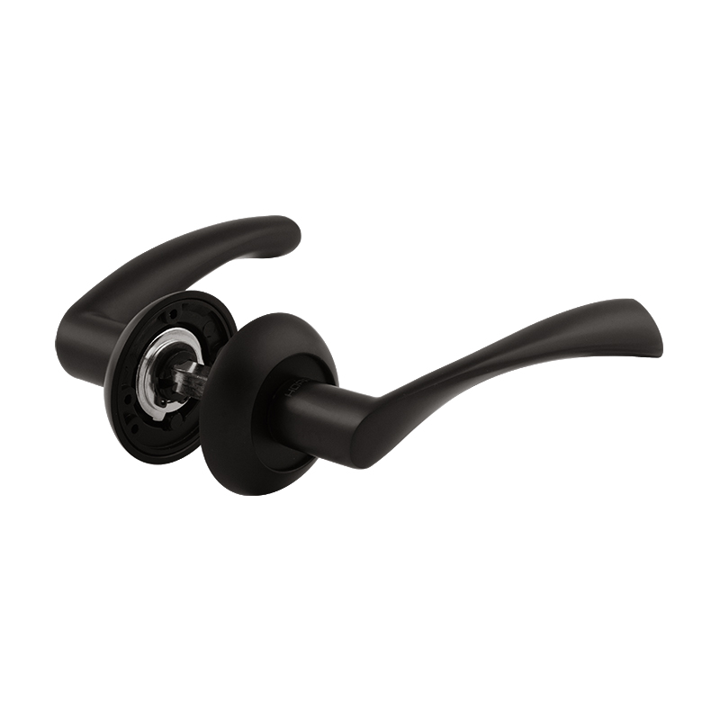 Ручка дверная 100А Al цвет Черный Нора-М