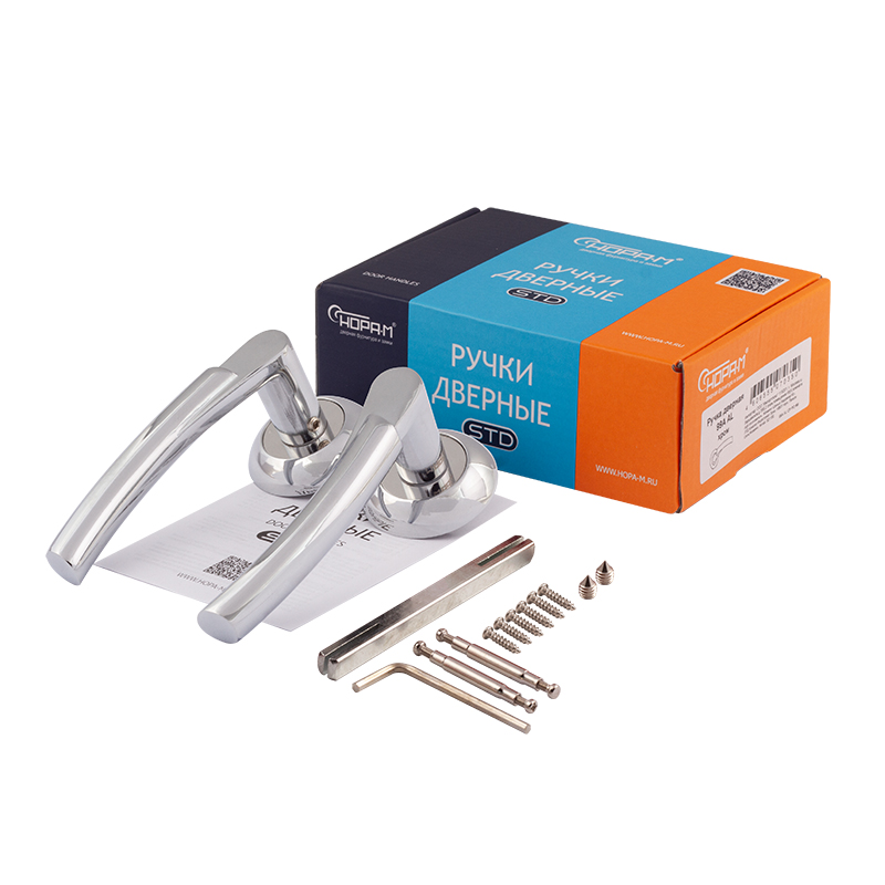 Комплектация и упаковка Ручка дверная 99А AL цвет Хром Нора-М
