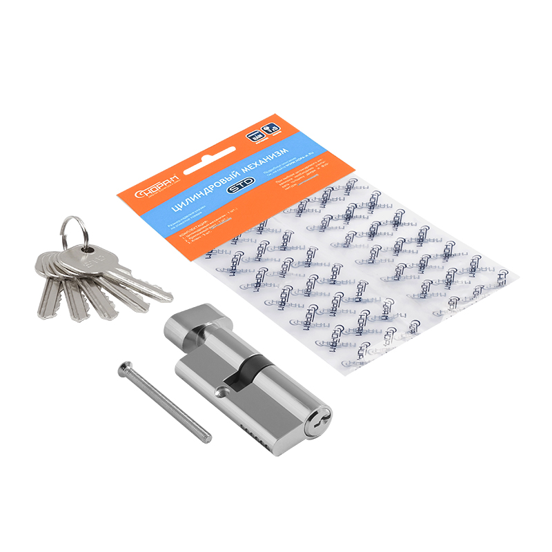 Комплектация и упаковка Цилиндр STD Al ЛВ цвет Хром Нора-М