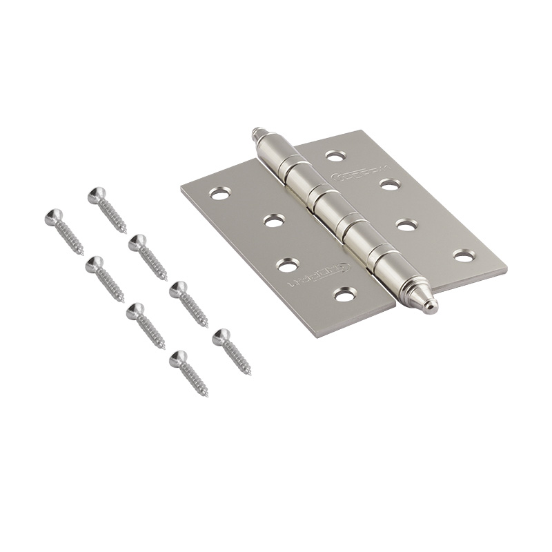 Комплектация и упаковка Петля универсальная 4"-4ВВ (100*75*2,5) с колп. цвет Матовый никель Нора-М