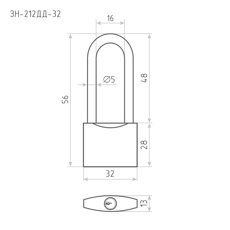 Схема Замок навесной ЗН-212ДД цвет Темный Нора-М