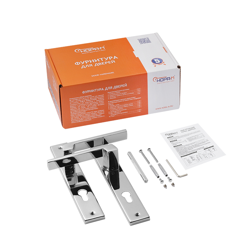 Комплектация и упаковка Ручка на планке 111-85 мм цвет Хром Нора-М