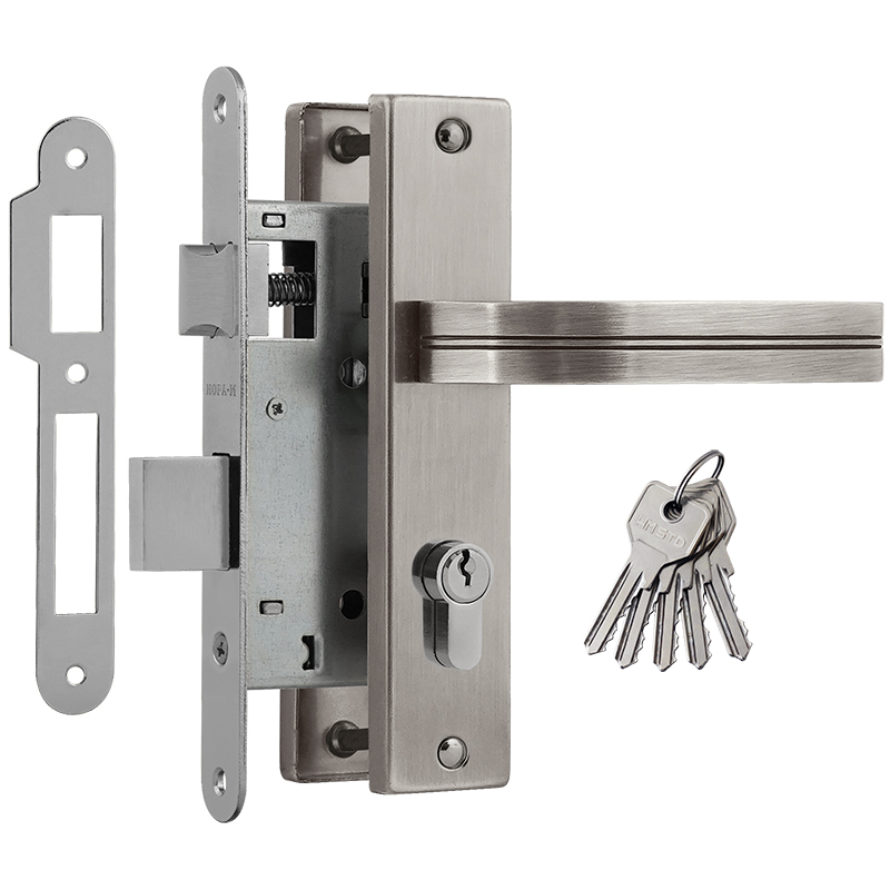 Замок врезной 706К цвет Матовый никель Нора-М