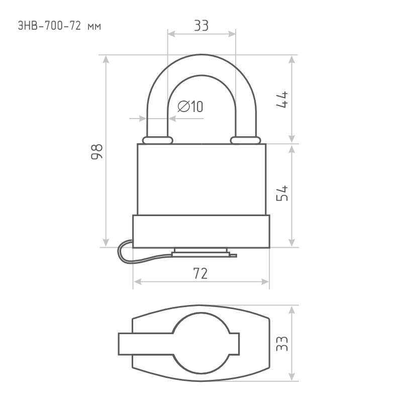 Схема Замок навесной всепогодный ЗНВ-700 цвет Красный Нора-М