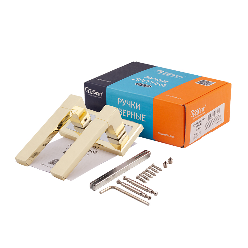 Комплектация и упаковка Ручка дверная 109К AL цвет Золото Нора-М