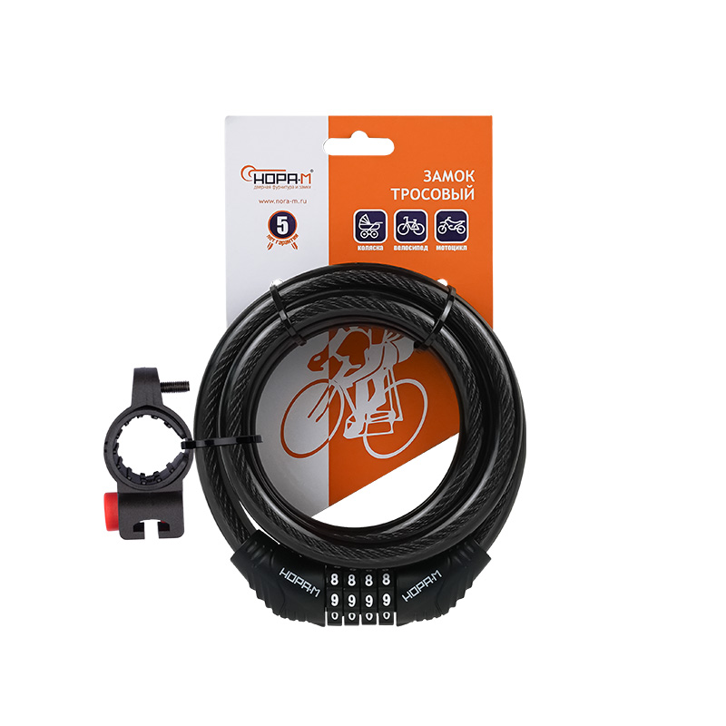 Комплектация и упаковка Велосипедный замок №21 с креплением на раму цвет Черный Нора-М