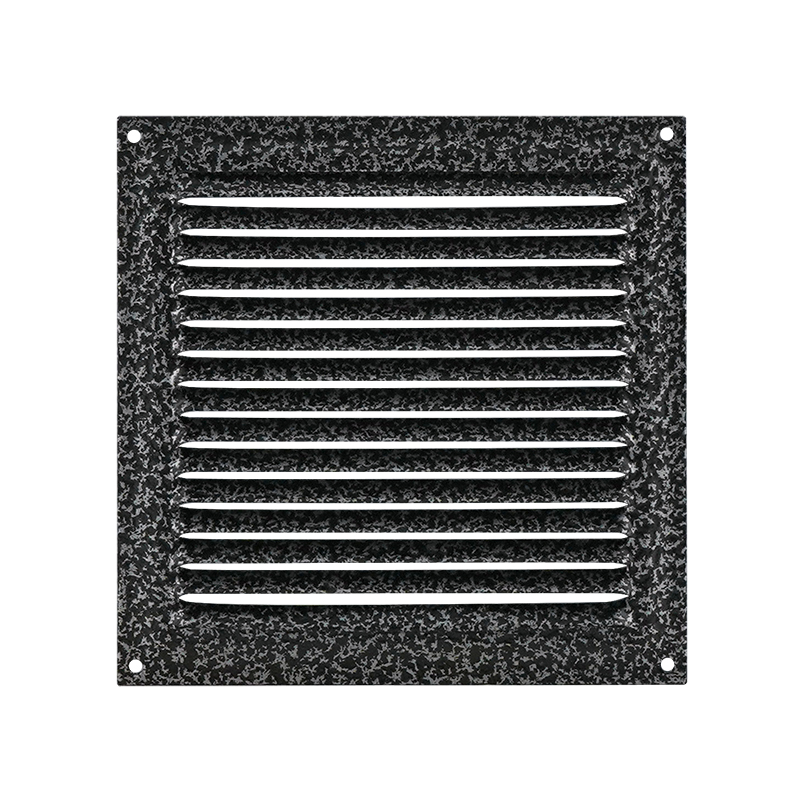 Решетка с сеткой 150*150 мм цвет Кожа серебро Нора-М