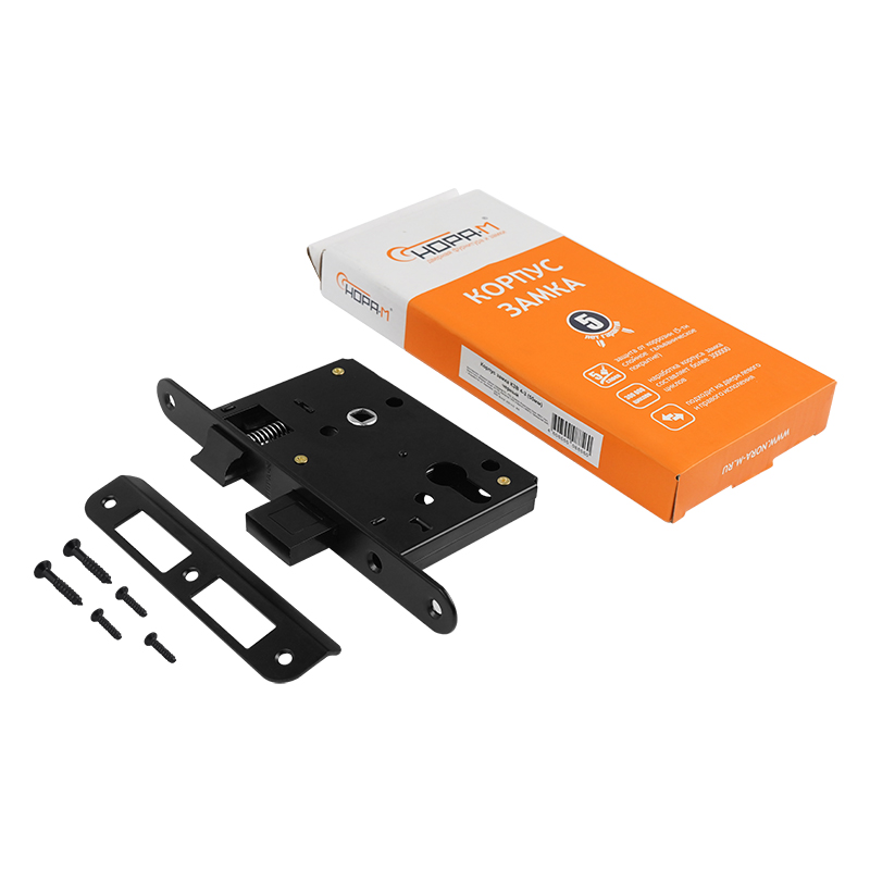 Комплектация и упаковка Корпус замка врезного КЗВ 4-3 цвет Черный Нора-М