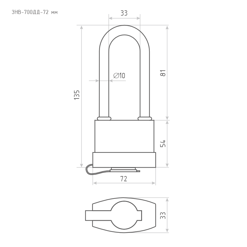 Схема Замок навесной всепогодный ЗНВ-700дд цвет Красный Нора-М